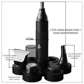 Jiiimi 708 Elektromos borotva és szőrtelenítő készülék forgó vágófejjel, alumíniumötvözet test, nedves és száraz használat, teljesen mosható