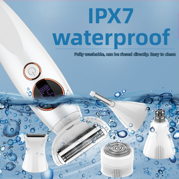 Ženski električni brivnik in odstranjevalec dlak pet v enem, model 733, 5 nožev, USB napajanje, ABS ohišje, vodoodporen