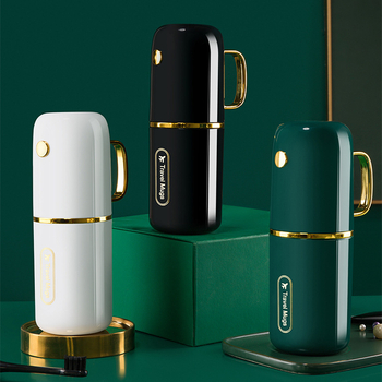 Jianfan Set Multifuncțional de Călătorie pentru Gură: Căniță de Clătire, PP Placat cu Aur, Depozitare 3-în-1 pentru Periuță și Pastă, Design Portabil Luxos, Imprimare Logo Disponibilă