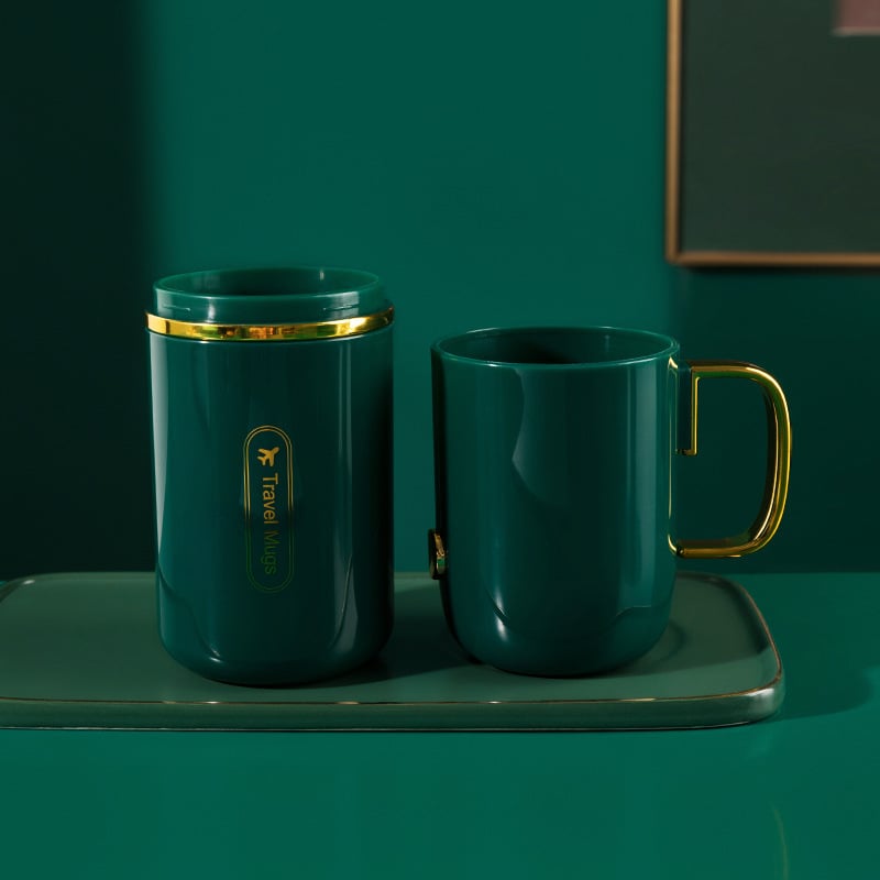 Jianfan Set Multifuncțional de Călătorie pentru Gură: Căniță de Clătire, PP Placat cu Aur, Depozitare 3-în-1 pentru Periuță și Pastă, Design Portabil Luxos, Imprimare Logo Disponibilă