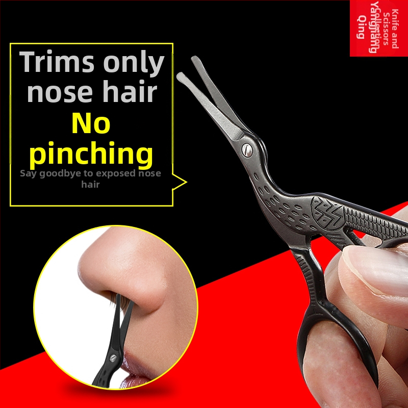 Zastrihávač chĺpkov v nose a nožnice na obočie – nehrdzavejúca oceľ, ručné ovládanie, kozmetické nástroje