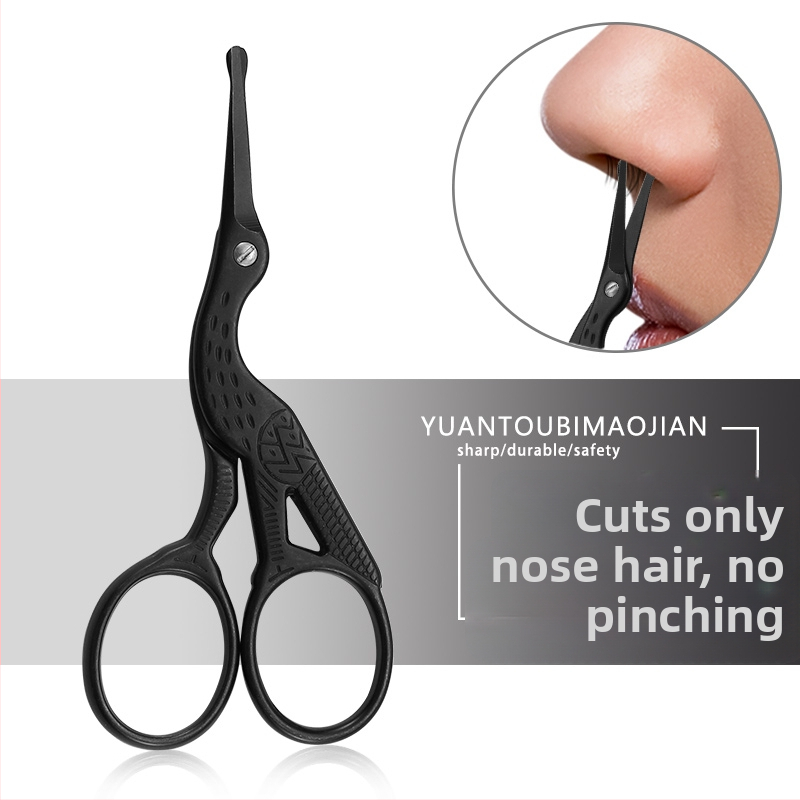 Zastrihávač chĺpkov v nose a nožnice na obočie – nehrdzavejúca oceľ, ručné ovládanie, kozmetické nástroje