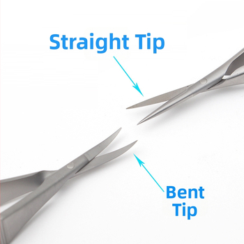 Mikroskopické očné nožnice s plochou rúčkou pre operácie rohovky, odstránenie stehov a rezanie kútika oka