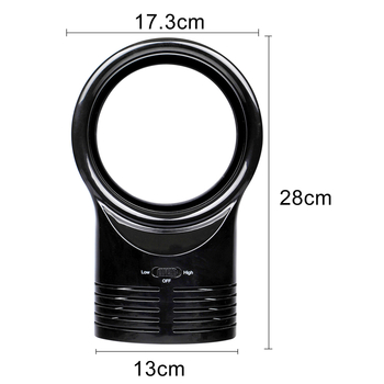 Stolni bezlopatni ventilator — USB napajanje, 2 brzine, buka < 36 dB, mijeljiva baterija, domet do 10 m²