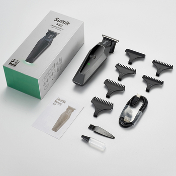 RESUXI 389-es elektromos hajvágó brús motorral, rozsdamentes acél vágófej, beépített 500–800 mAh akkumulátor, töltés üzemmód, 1–3 óra üzemidő