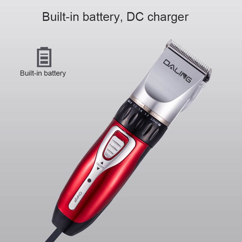 Daling JC-0817 újratölthető elektromos hajvágó – rozsdamentes acél vágófej, levehető tisztítófej, alkalmas felnőtteknek és gyerekeknek.