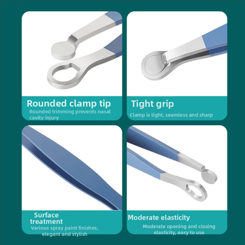 Nosový zastrihávač z nerezovej ocele, ručný, umývateľný, bez batérie