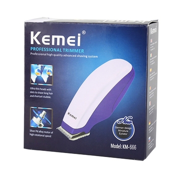 Kemei KM-666 Mini aparat za šišanje kose, baterijsko napajanje, tihi motor, nehrđajući čelični noževi, buka ispod 36 dB