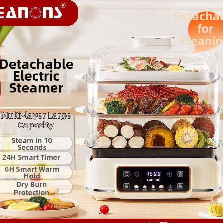 Elektrický parný hrniec s tromi vrstvami, objem 10 l a viac, 1500W, dotykové ovládanie, 220V