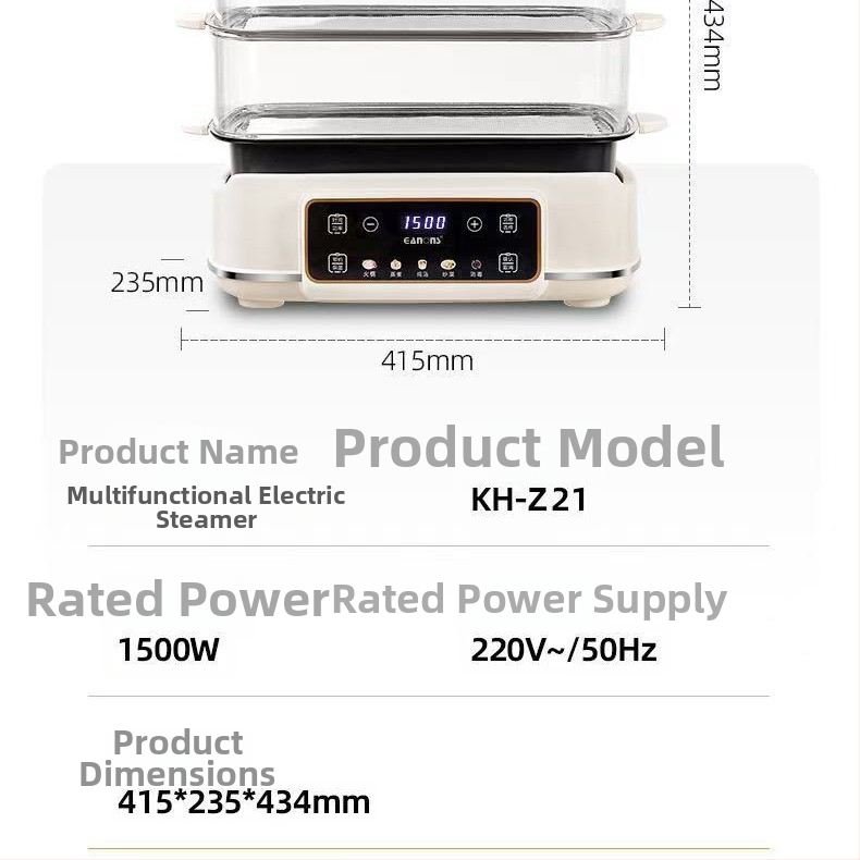 Elektrický parný hrniec s tromi vrstvami, objem 10 l a viac, 1500W, dotykové ovládanie, 220V