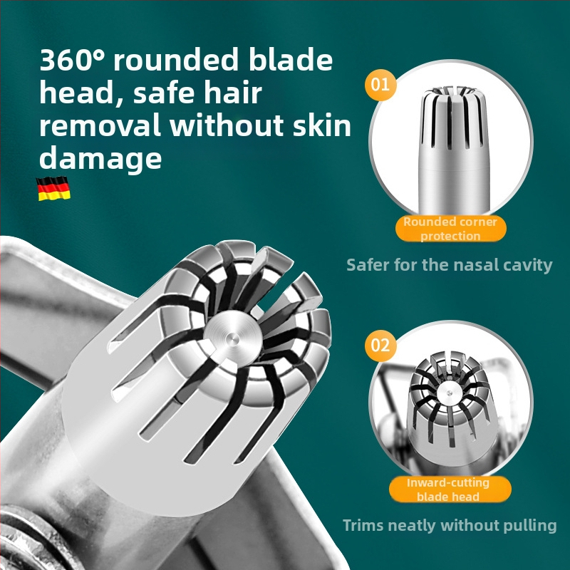 Zhuoqi zastrihávač nosových chĺpkov – nerezová oceľ, napájanie zo zásuvky, plne umývateľný
