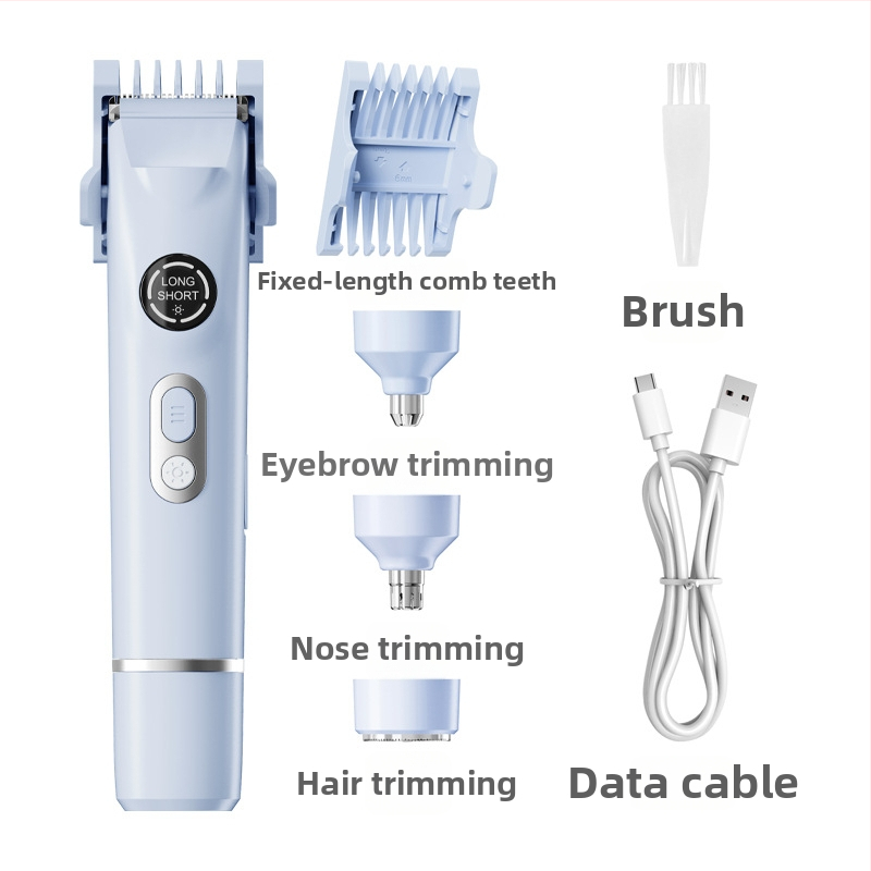 USB napájaný viacúčelový epilátor a holiaci stroj pre ženy a mužov; zastrihávanie obočia a chĺpkov nosa; štyri vymeniteľné hlavy