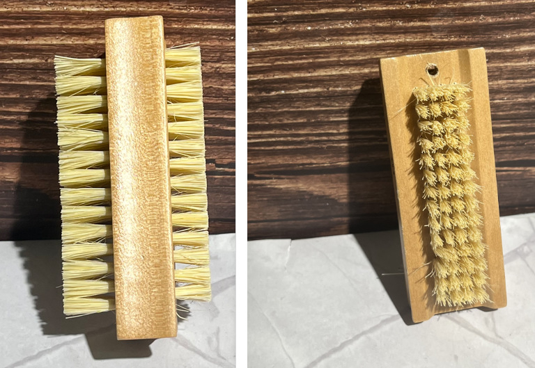 Βούρτσα καθαρισμού νυχιών με ξύλινο χερούλι, τρίχες sisal, φορητός τύπος με ιμάντα — OEM