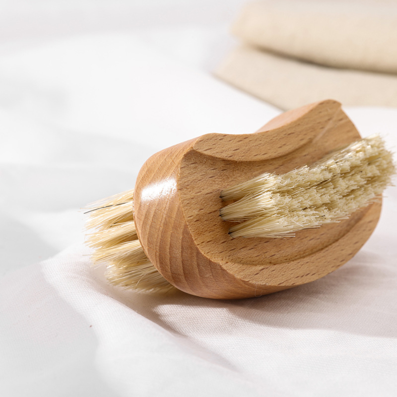 Βούρτσα καθαρισμού νυχιών με ξύλινο χερούλι, τρίχες sisal, φορητός τύπος με ιμάντα — OEM