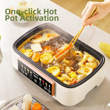 Elektrický parný hrniec, kapacita 10 L+ a viac, viacposchodový dizajn (3+ vrstiev), vnútorný nerezový kotlík, 1500 W, riadenie mikroprocesorom