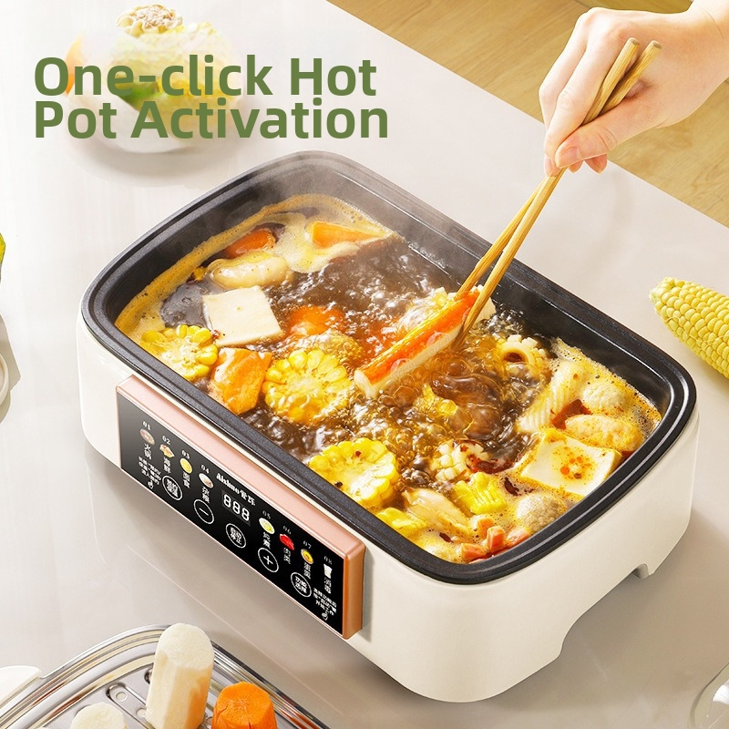 Elektrický parný hrniec, kapacita 10 L+ a viac, viacposchodový dizajn (3+ vrstiev), vnútorný nerezový kotlík, 1500 W, riadenie mikroprocesorom