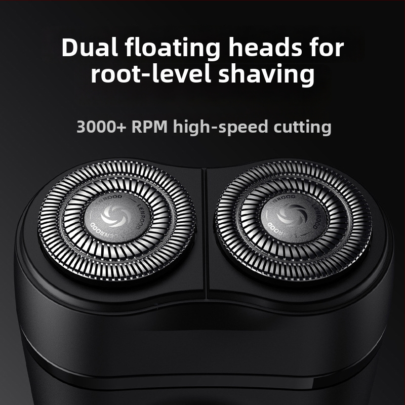 Elektrický holiaci strojček Neighbor Deer s rotačnou hlavou s dvoma čepeľami, plávajúca hlava, vstavaná batéria 800–1000 mAh