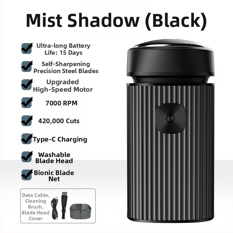 Elektrický holiaci strojček Neighbor Deer s rotačnou hlavou s dvoma čepeľami, plávajúca hlava, vstavaná batéria 800–1000 mAh