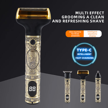 Trimer za nosne dlačice s dvostrukom glavom, LED zaslon, punjivi, mokro i suho korištenje, više od 60 minuta rada