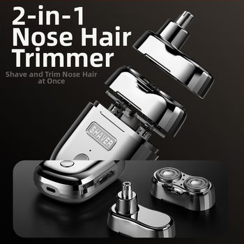 Elektrický nosový zastrihávač s magnetickou dvojitou hlavou – prenosný, nabíjateľný, odnímateľná umývateľná hlava