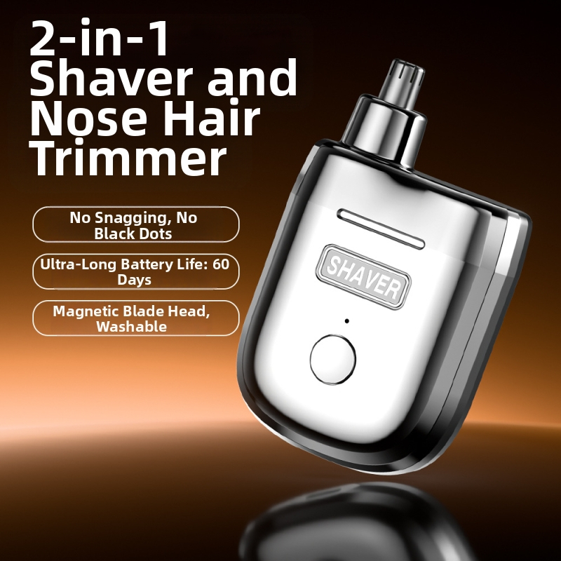 Elektrický nosový zastrihávač s magnetickou dvojitou hlavou – prenosný, nabíjateľný, odnímateľná umývateľná hlava