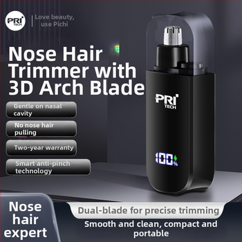 Elektrický zastrihávač nosových chĺpkov (telo z ABS; vymeniteľná a umývateľná čepeľ; vstavaná batéria; výdrž batérie viac ako 7 dní)