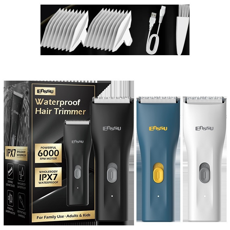 Trimmer pentru păr corporal – Reîncărcabil, Rezistent la apă, Motor cu perie, Lamă ceramică, Baterie încorporată 500–800 mAh, autonomie 1–3 h