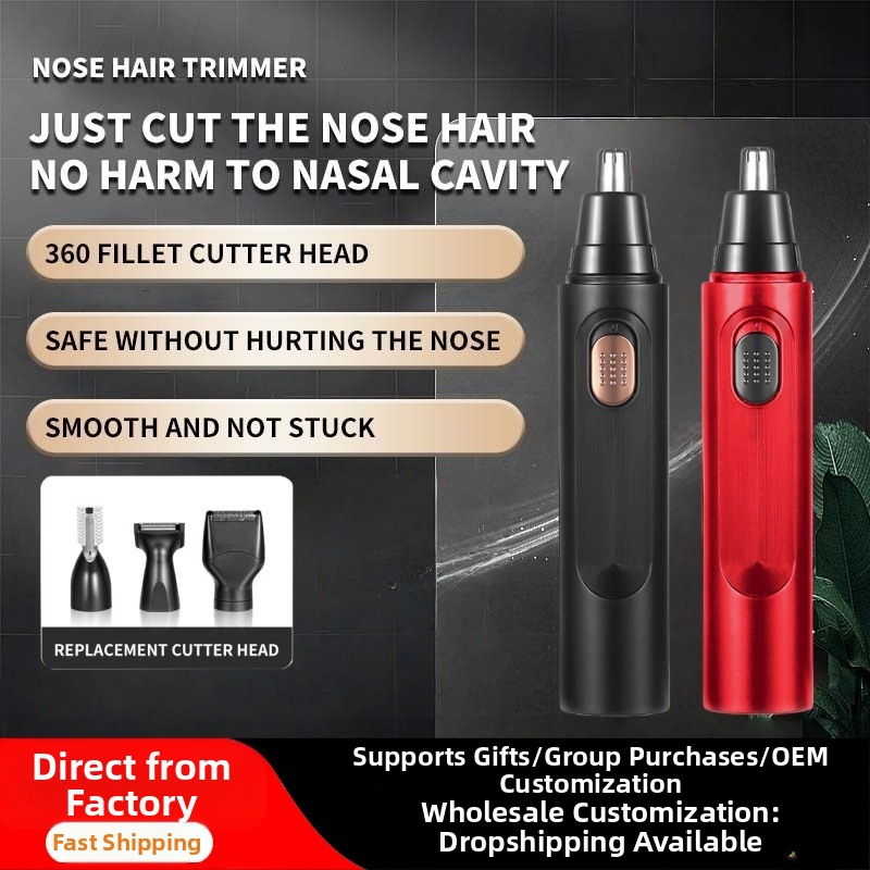 Elektrický zastrihávač nosových chĺpkov, nabíjateľný, s vymeniteľnou hlavou, ABS telo, výdrž batérie viac než 7 dní
