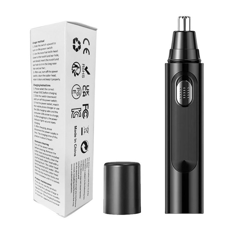 Električni trimer za nosne dlačice, s ugrađenom baterijom, punjiv, odvojiva oštrica, ABS kućište, trajanje baterije preko 7 dana