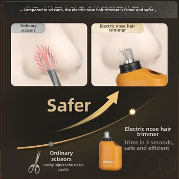 Elektrický zastrihávač nosových chĺpkov, vstavaná batéria 100–300 mAh, nabíjanie, výdrž viac ako 15 dní, vymeniteľná hlavica na čistenie