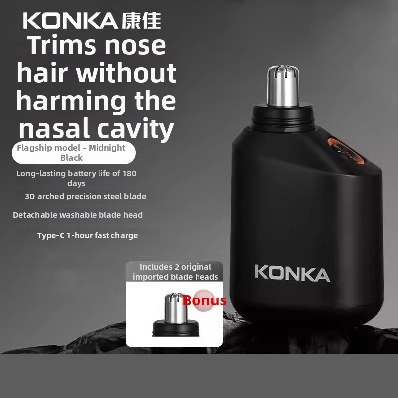 Elektrický zastrihávač nosových chĺpkov, vstavaná batéria 100–300 mAh, nabíjanie, výdrž viac ako 15 dní, vymeniteľná hlavica na čistenie