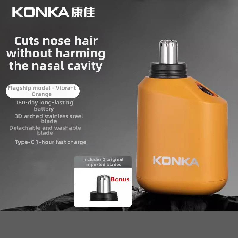 Elektrický zastrihávač nosových chĺpkov, vstavaná batéria 100–300 mAh, nabíjanie, výdrž viac ako 15 dní, vymeniteľná hlavica na čistenie