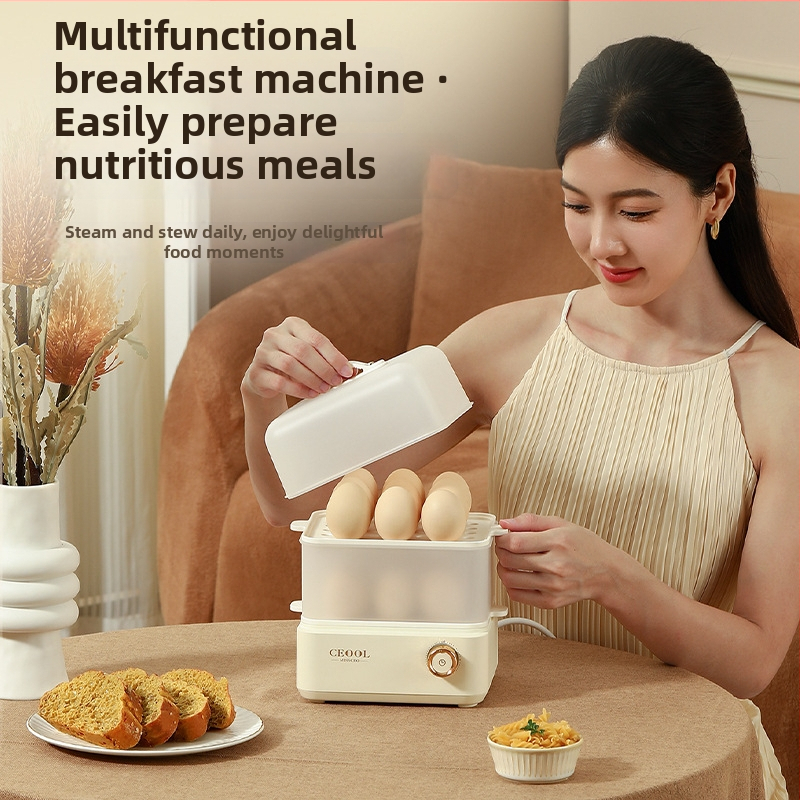 GC-XZG01 Dvojpodlažná elektrická parovač pre vajíčka a zeleninu, kapacita 18 vajec, 200W, 220V, automatické vypínanie