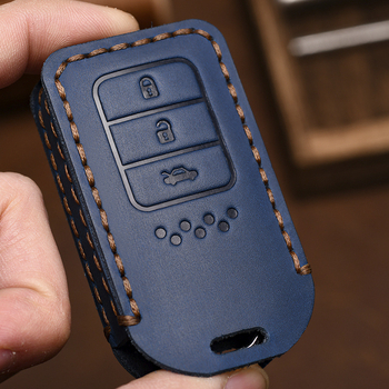 Carcasă pentru cheia Honda din piele Crazy Horse, stil retro, compatibilă cu Civic, CR-V, Hybrid, Odyssey, XRV