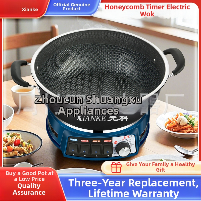 Elektrický wok/horúci hrniec, 2100 W, objem 3–4 l, vnútorný hrniec zliatiny, plášť IMD