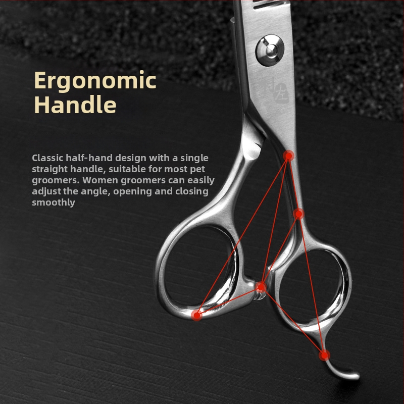 Kisállatok ápoló olló, rozsdamentes acél, matt felület, súly 70 g, nyitási szélesség 80 mm