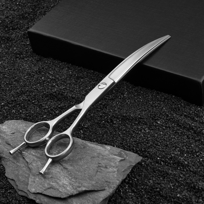 Kisállatok ápoló olló, rozsdamentes acél, matt felület, súly 70 g, nyitási szélesség 80 mm