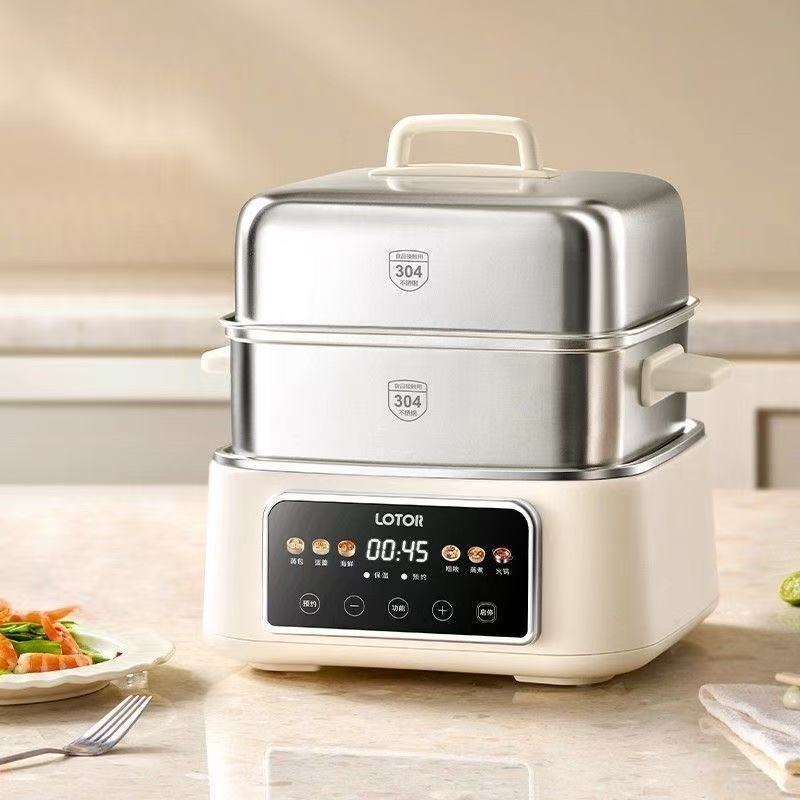 Aburitor electric cu vas interior din oțel inoxidabil 304, peste 3 niveluri, capacitate 10 L, control prin microcomputer, 1500 W, 220 V, 50 Hz