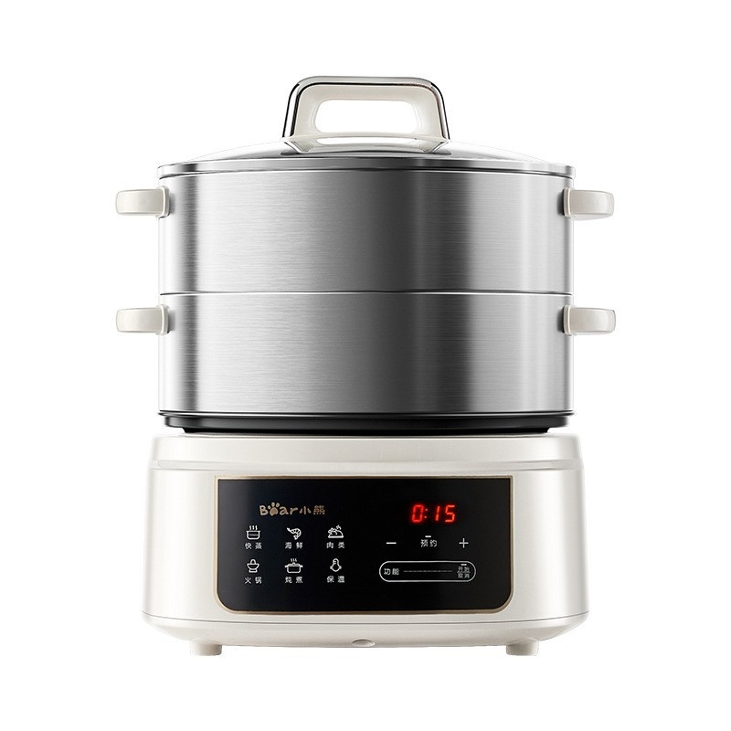 Bear cuptor cu aburi electric cu două niveluri, capacitate 9,5 L, control microcomputer, vas interior din oțel inox 304, putere 1000W