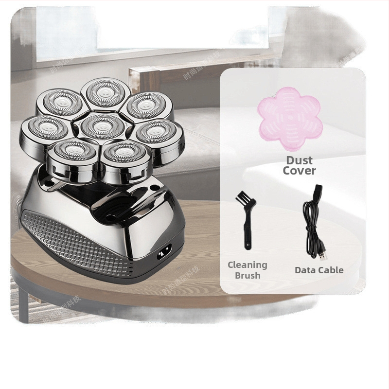 Elektrické holiace zariadenie na plešatú hlavu, výdrž batérie 60+ minút, dvojité napájanie (nabíjanie/zo zásuvky), motor s kefkami, batéria 6000 mAh+ vymeniteľná