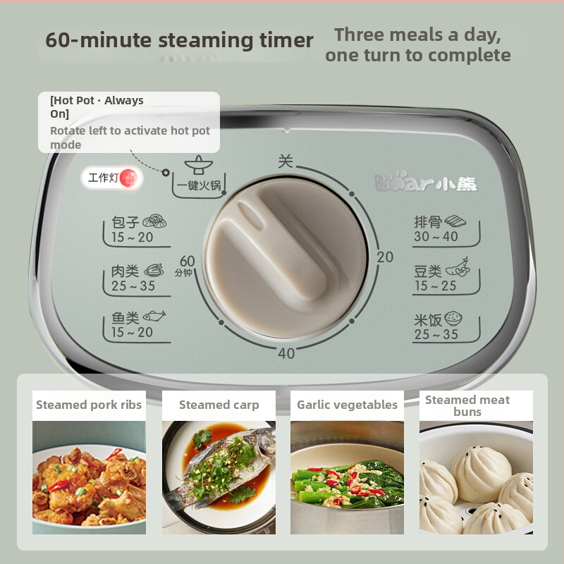 Aburitor electric Little Bear DZG-D80G5, 2 niveluri, 10L, oțel inoxidabil, 1300W, 220V