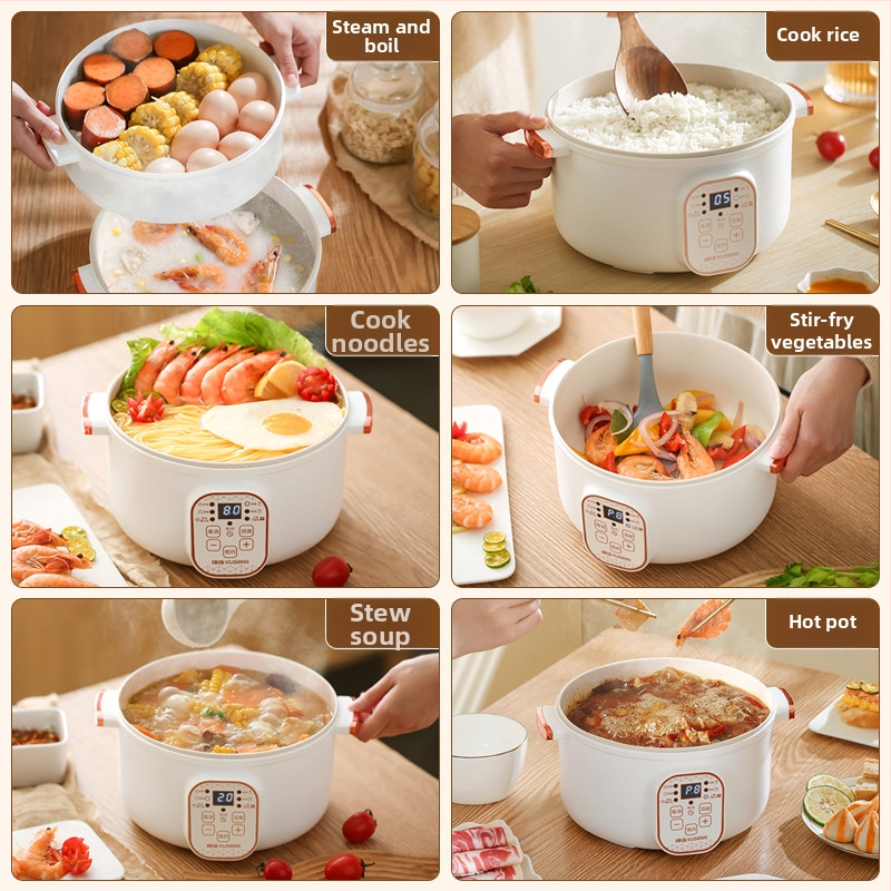 Elektrický hrniec na dusenie a varenie – 600 W, 1,8 l, pre 1–2 porcie, funkcia proti suchému pripáleniu