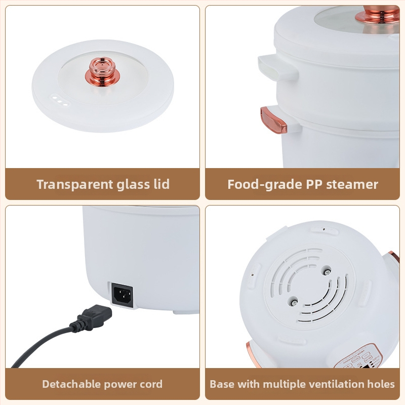 Elektrický hrniec na dusenie a varenie – 600 W, 1,8 l, pre 1–2 porcie, funkcia proti suchému pripáleniu