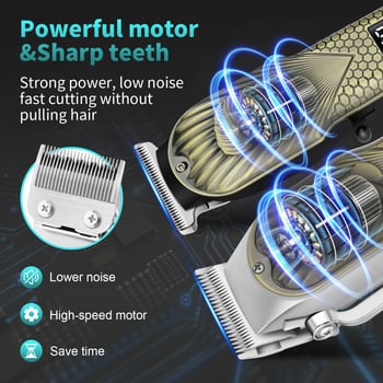 Mașină de tuns păr reîncărcabilă, cu motor fără perii, lame din oțel inoxidabil, baterie încorporată 1200–2000mAh, timp de funcționare 1–3 h, zgomot sub 36 dB