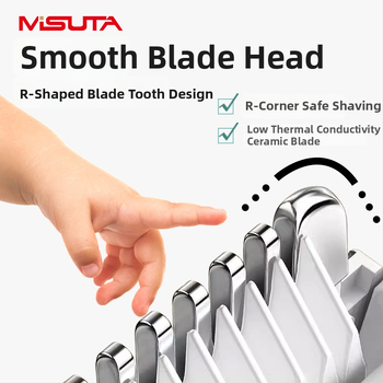 Misuta detský holiaci strojček na vlasy – nabíjateľný, 5W motor, automatické odsávanie vlasov, tichý chod, vodotesný, vhodný pre deti aj dospelých