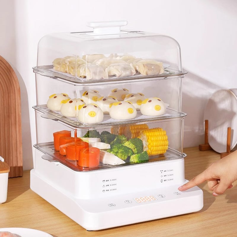 Ηλεκτρικός ατμομάγειρας, τρία επίπεδα, χωρητικότητα 10 L+, προγραμματιζόμενο έλεγχο, 800W, 220/110V, εσωτερική επένδυση SUS304