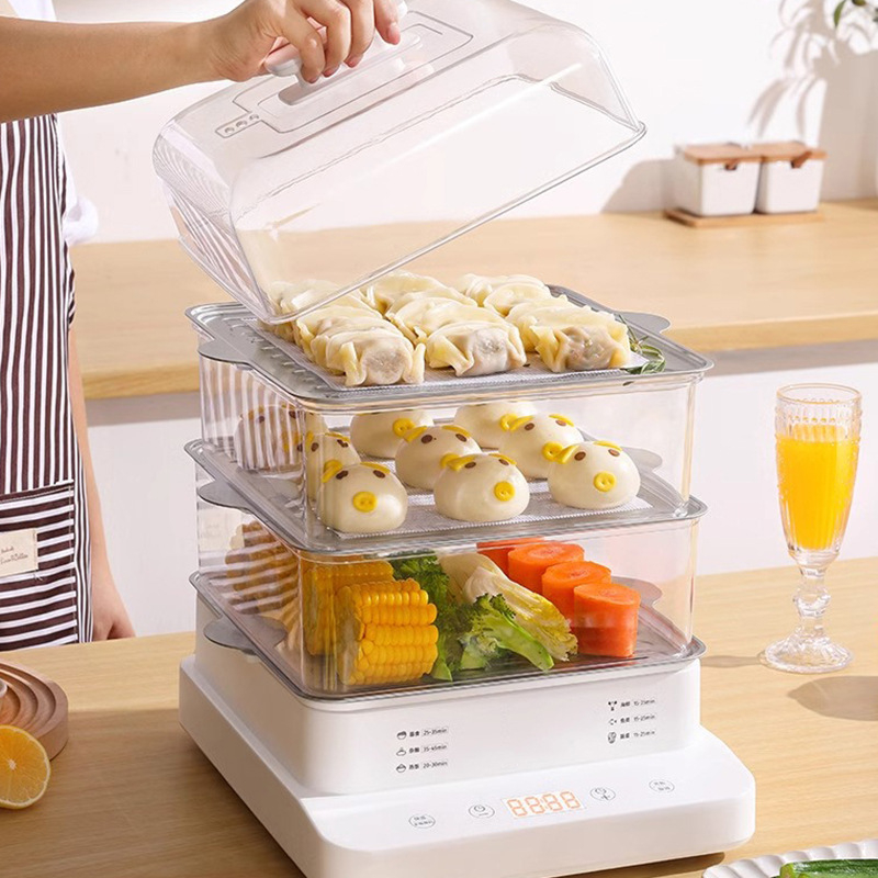 Ηλεκτρικός ατμομάγειρας, τρία επίπεδα, χωρητικότητα 10 L+, προγραμματιζόμενο έλεγχο, 800W, 220/110V, εσωτερική επένδυση SUS304