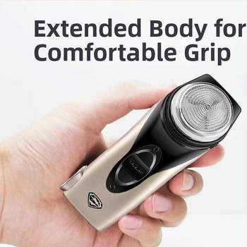 RS102 elektrický holiaci strojček, nabíjateľný, rotačná hlava s 1 čepeľou, plávajúca hlava, 30 minút prevádzky