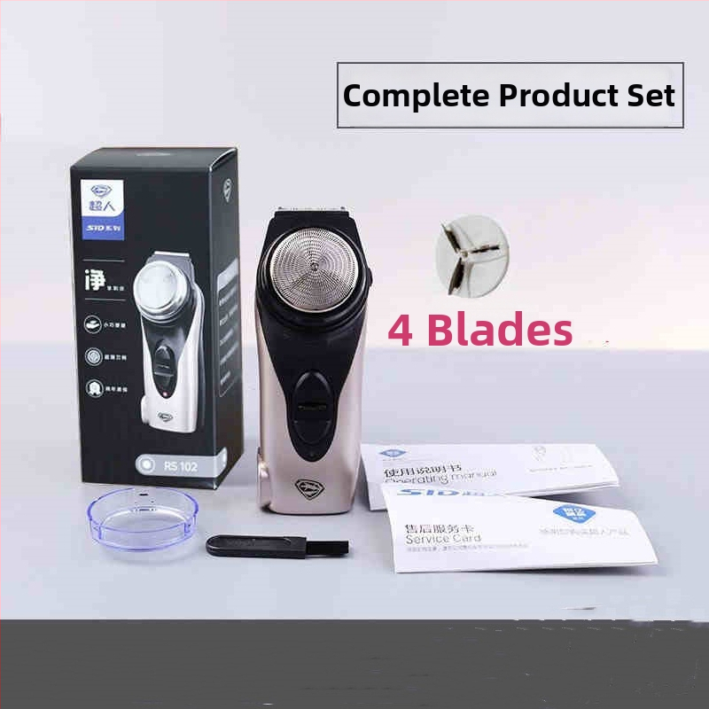 RS102 elektrický holiaci strojček, nabíjateľný, rotačná hlava s 1 čepeľou, plávajúca hlava, 30 minút prevádzky