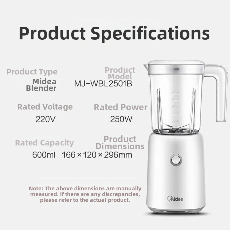 Midea multifunkčný prístroj na detskú výživu a džúsy, 18000 rpm, 4 čepele, 150 W, 220 V, potravinárska kvalita